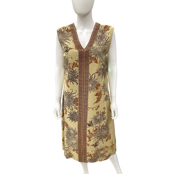 Vintage Alfred Shaheen 2Piece Set Dress+Cover Up Women’s SZ XL/ 1X Metallic Gold - Picture 5 of 9